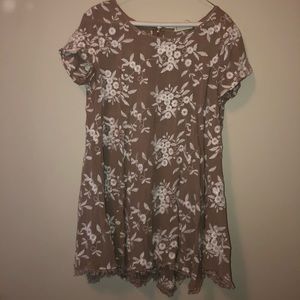 Brown and white dress